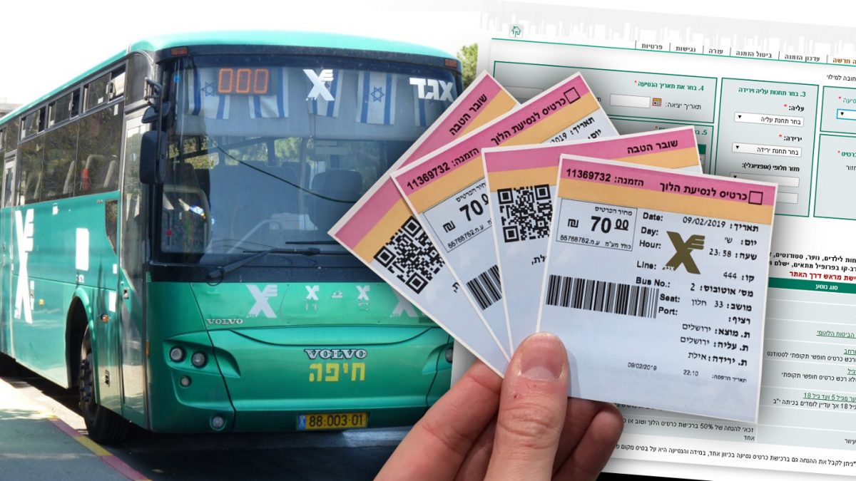 Kúpa autobusových lístkov v Izraeli krok za krokom