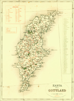 Gotland - mapa, historická